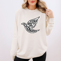 'Blessed are the Peacemakers' Jesus Quote Shirt - Unisex Adult Long Sleeve Tee Shirt - Sizes S-3XL