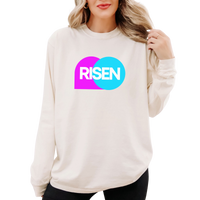 "Risen" Easter Resurrection - Unisex Adult Long Sleeve Tee Shirt - Sizes S-3XL