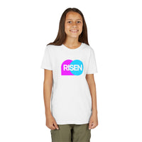 "Risen" Easter T Shirt - Youth Short Sleeve - Unisex Sizes YS-YXL