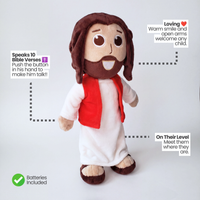 The Talking Jesus Doll - Its warm smile and open arms welcome all children. From Jesusdoll.com
