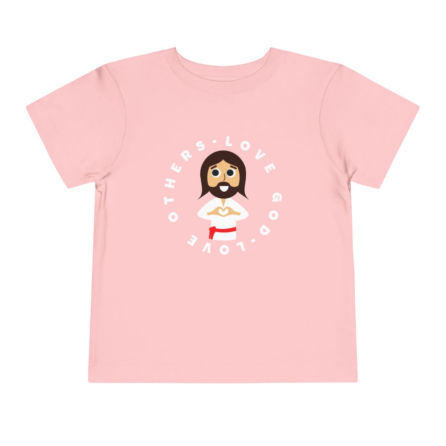 "Love God Love Others" Jesus Heart Shirt - Toddler T-Shirt -  Sizes 2T-5T