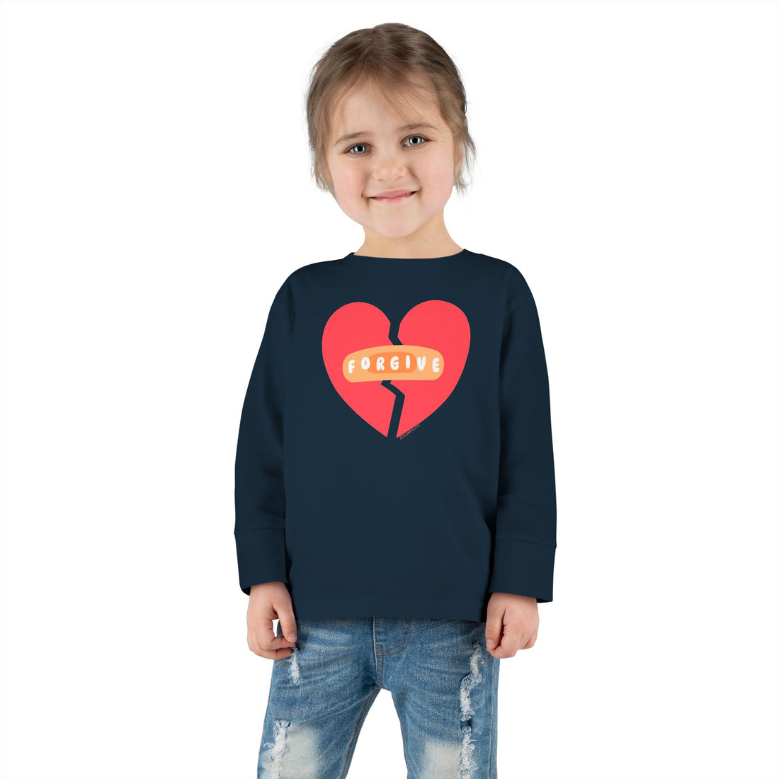 "Forgive" Heals Broken Hearts - Long Sleeve - Toddler T-Shirt -  Sizes 2T-5T