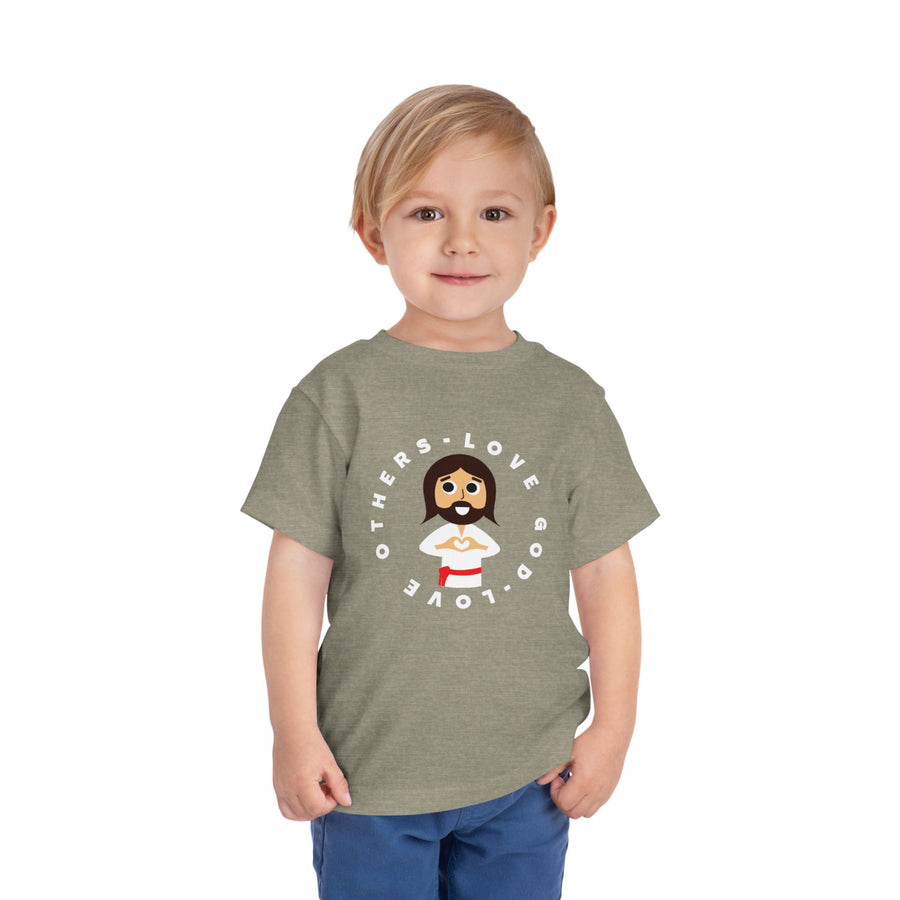 "Love God Love Others" Jesus Heart Shirt - Toddler T-Shirt -  Sizes 2T-5T