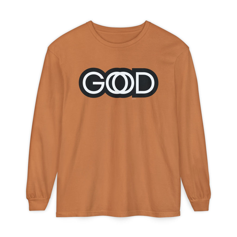 'God is Good' Stylized Text - Unisex Adult Long Sleeve Tee Shirt - Sizes S-3XL