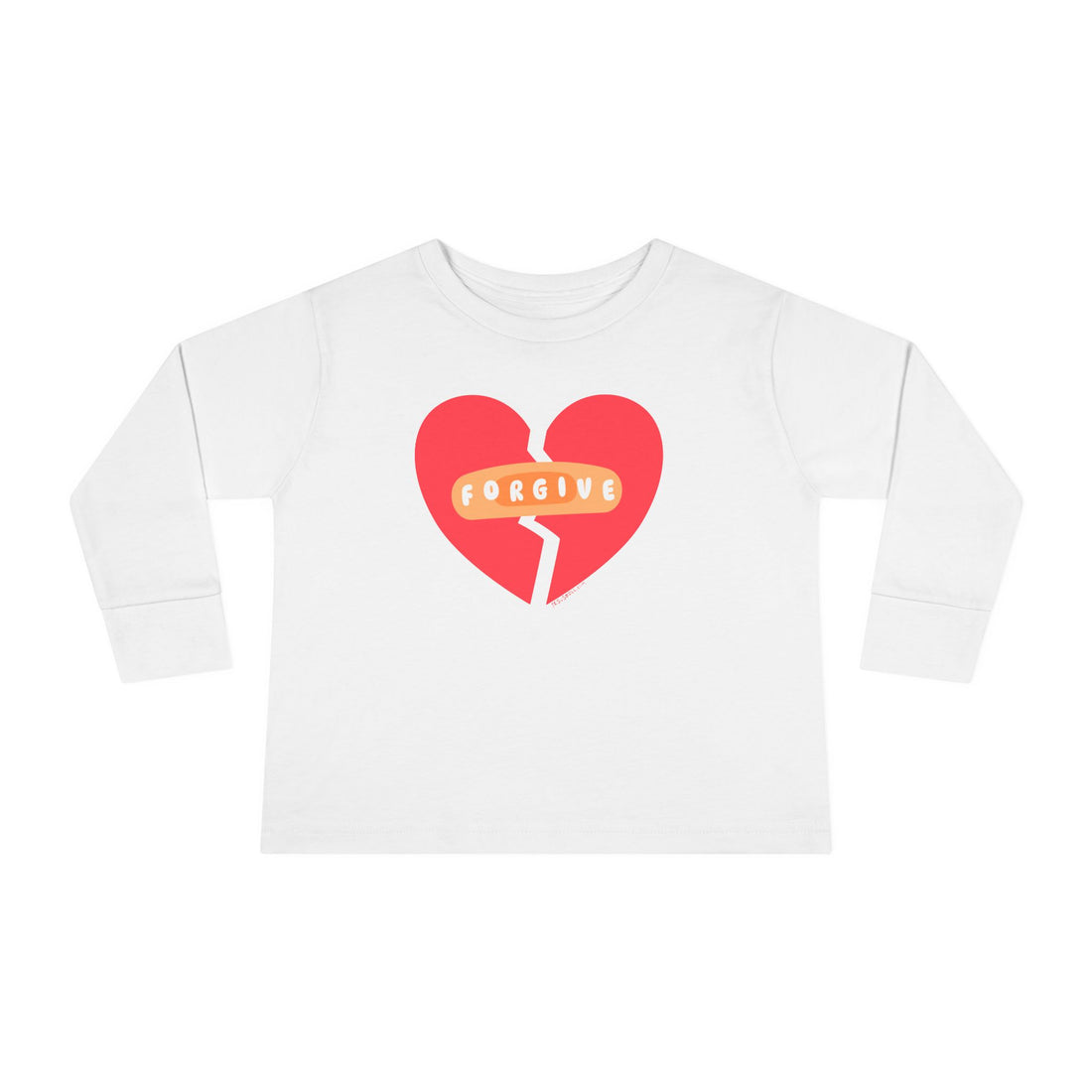 "Forgive" Heals Broken Hearts - Long Sleeve - Toddler T-Shirt -  Sizes 2T-5T