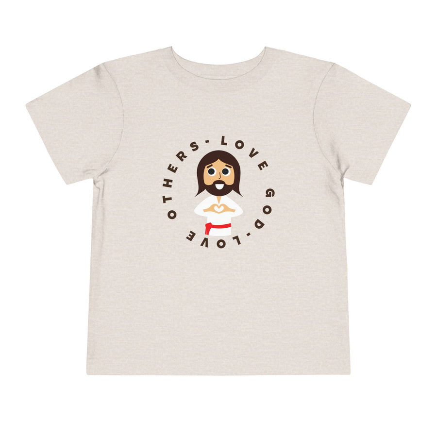 "Love God Love Others" Jesus Heart Shirt - Toddler T-Shirt -  Sizes 2T-5T