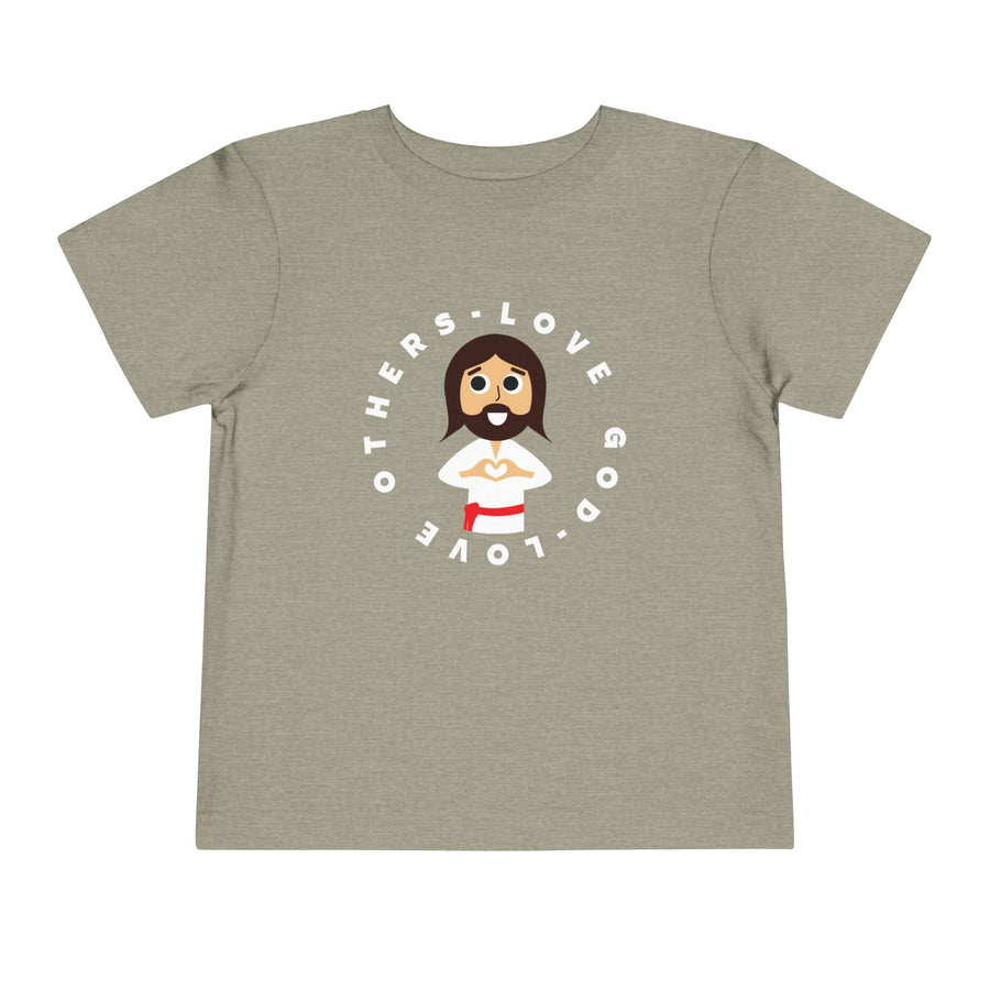 "Love God Love Others" Jesus Heart Shirt - Toddler T-Shirt -  Sizes 2T-5T