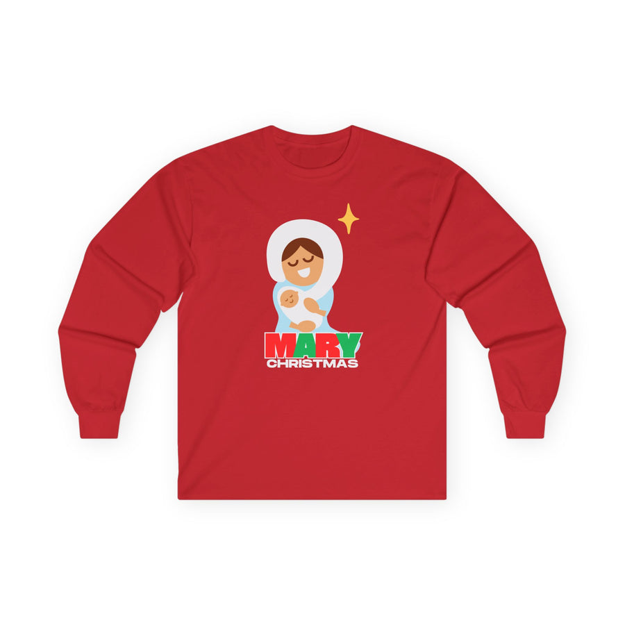 'Mary Christmas' Long Sleeve Tee - Adult Unisex Long Sleeve Tee - Size S-5X