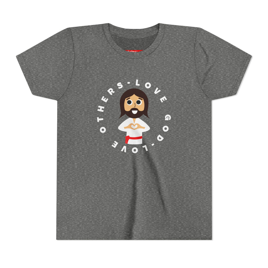 "Love God Love Others" Jesus Heart Shirt -  Youth T-Shirt - Sizes Youth S-XL