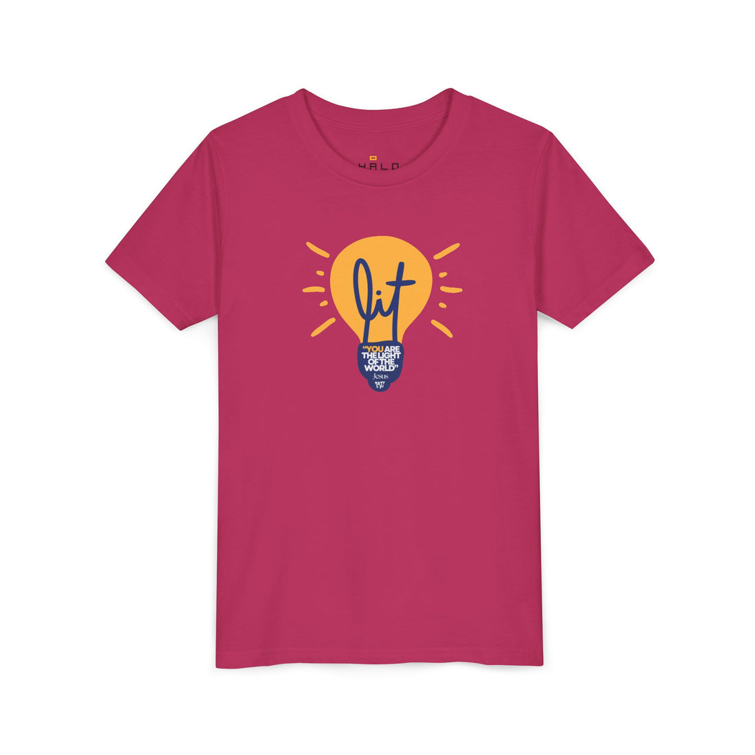 "Lit" Bible Verse T Shirt - Youth Short Sleeve - Unisex Sizes YS-YXL