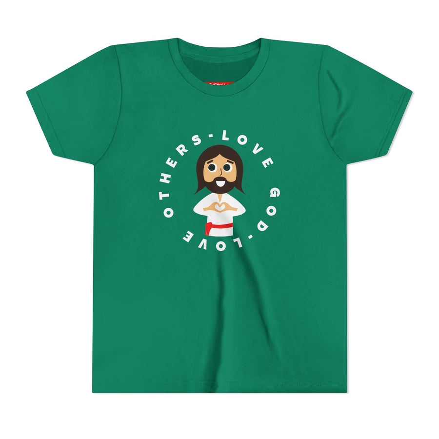"Love God Love Others" Jesus Heart Shirt -  Youth T-Shirt - Sizes Youth S-XL