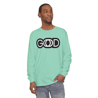 'God is Good' Stylized Text - Unisex Adult Long Sleeve Tee Shirt - Sizes S-3XL