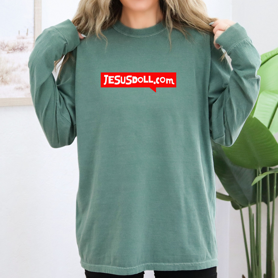 'Jesusdoll.com' Shirt - Unisex Adult Long Sleeve Tee Shirt - Sizes S-3XL