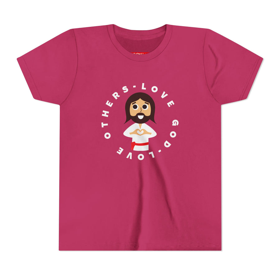 "Love God Love Others" Jesus Heart Shirt -  Youth T-Shirt - Sizes Youth S-XL