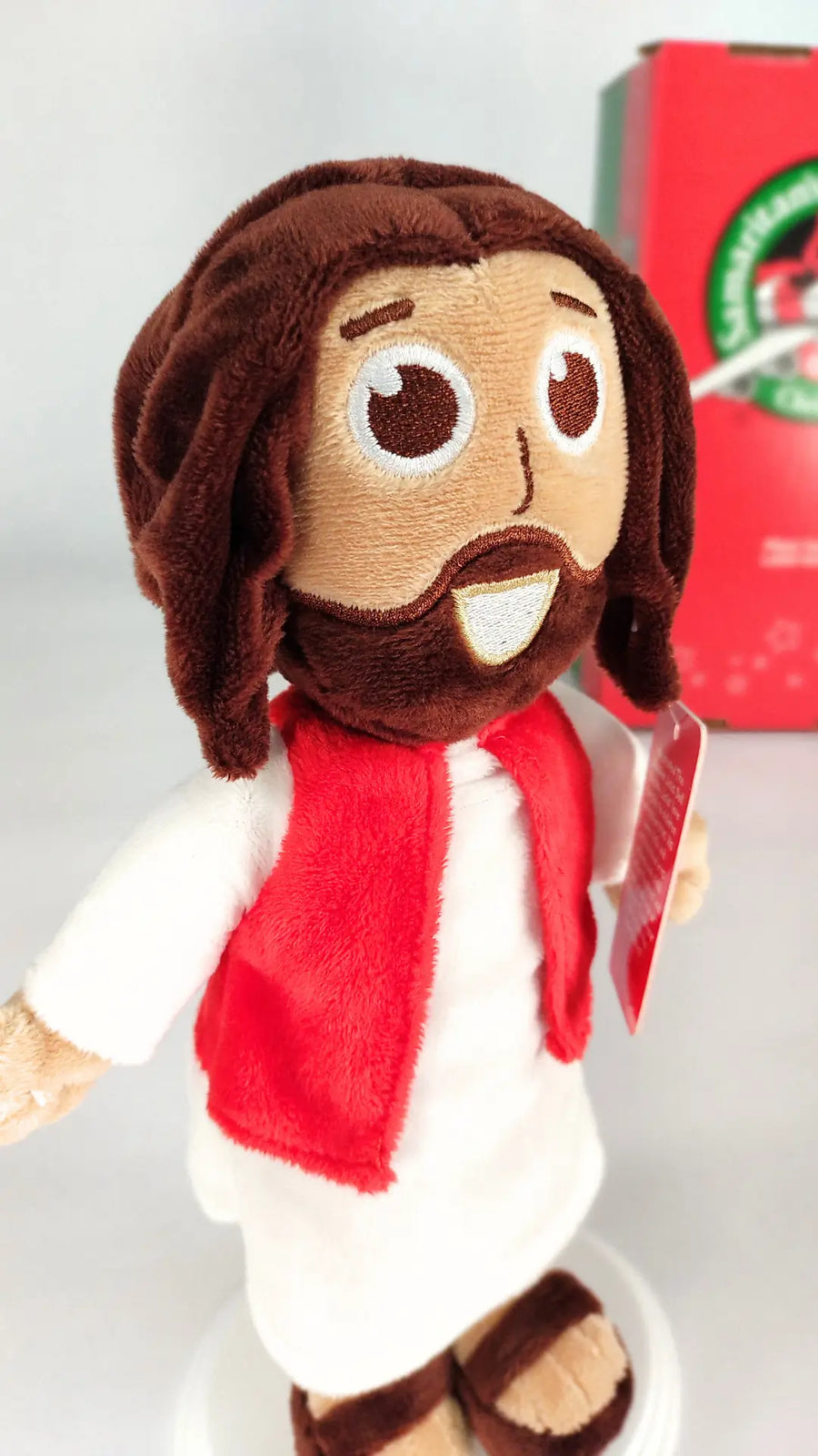 Shoebox Jesus Doll is made from the softest material available to hug and hold.