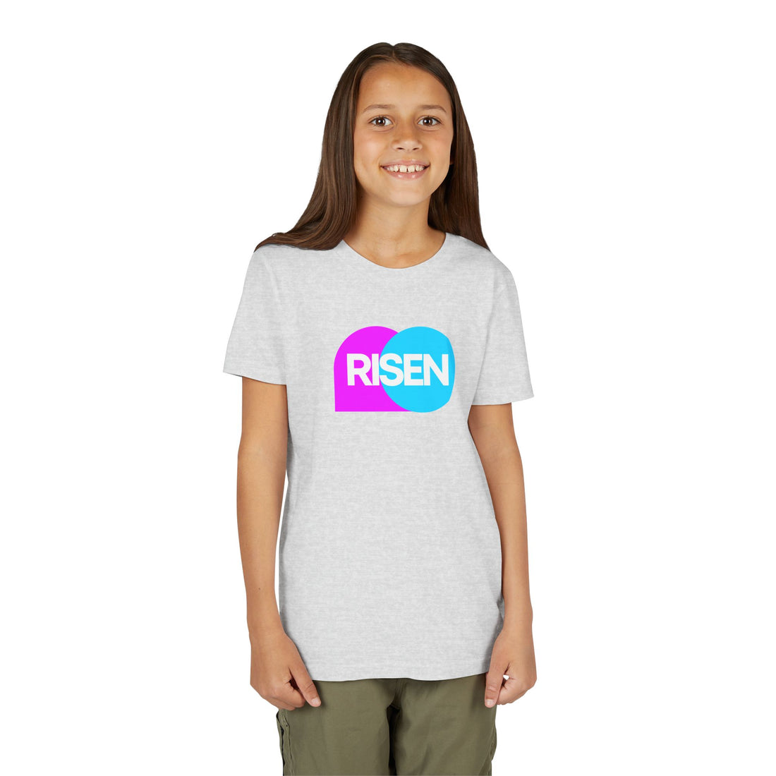 "Risen" Easter T Shirt - Youth Short Sleeve - Unisex Sizes YS-YXL