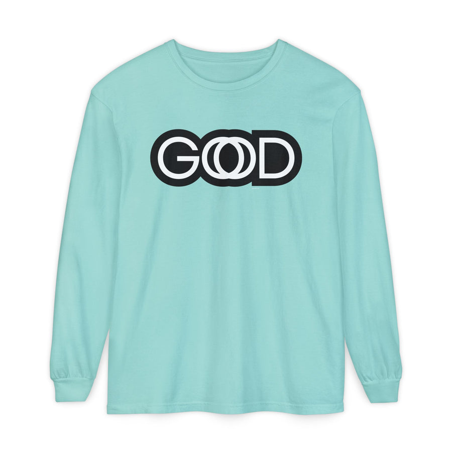 'God is Good' Stylized Text - Unisex Adult Long Sleeve Tee Shirt - Sizes S-3XL