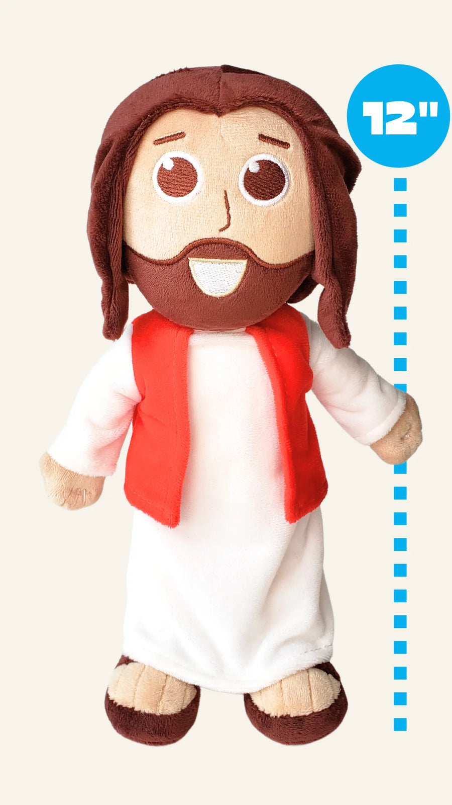 The Talking Jesus Doll is 12" tall, perfect size for small hands to hug and hold.  A religious Christmas gift idea for kids.