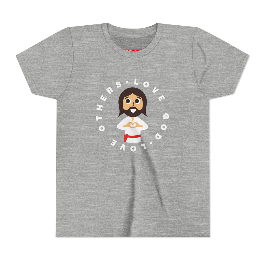 "Love God Love Others" Jesus Heart Shirt -  Youth T-Shirt - Sizes Youth S-XL