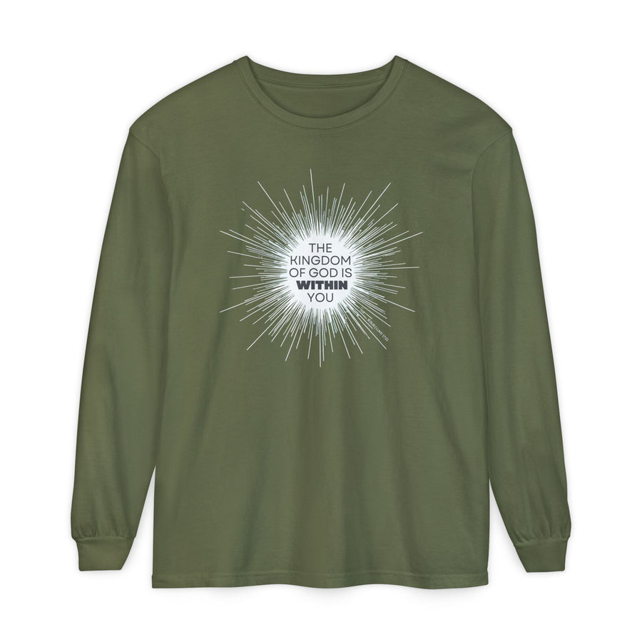 'The Kingdom of God is Within You' Jesus Quote Shirt - Unisex Adult Long Sleeve Tee Shirt - Sizes XS-5XL