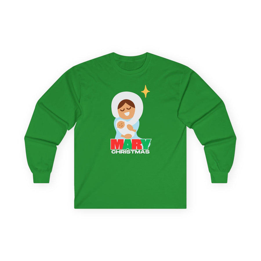 'Mary Christmas' Long Sleeve Tee - Adult Unisex Long Sleeve Tee - Size S-5X