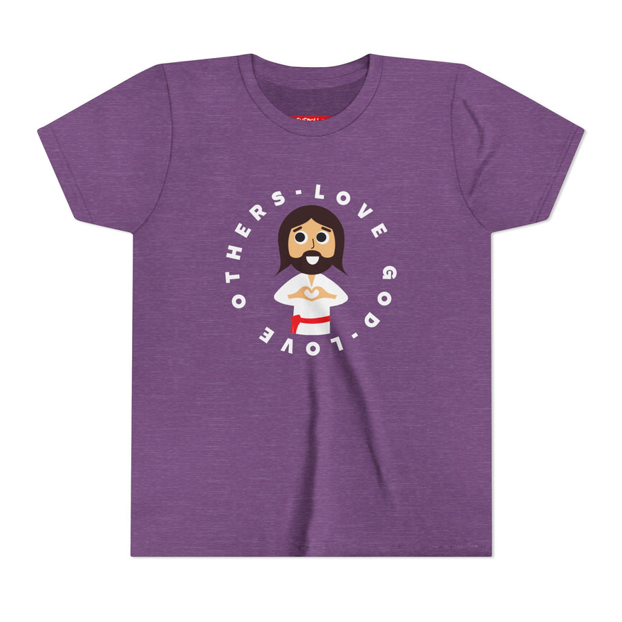"Love God Love Others" Jesus Heart Shirt -  Youth T-Shirt - Sizes Youth S-XL