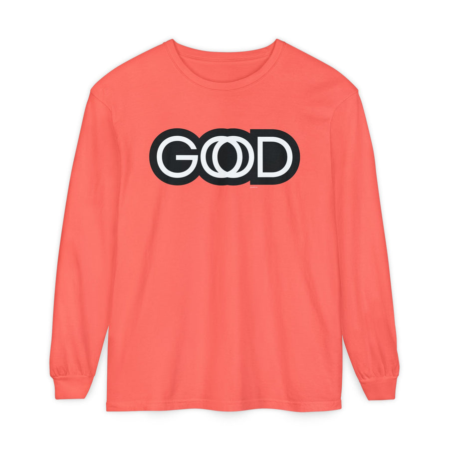 'God is Good' Stylized Text - Unisex Adult Long Sleeve Tee Shirt - Sizes S-3XL