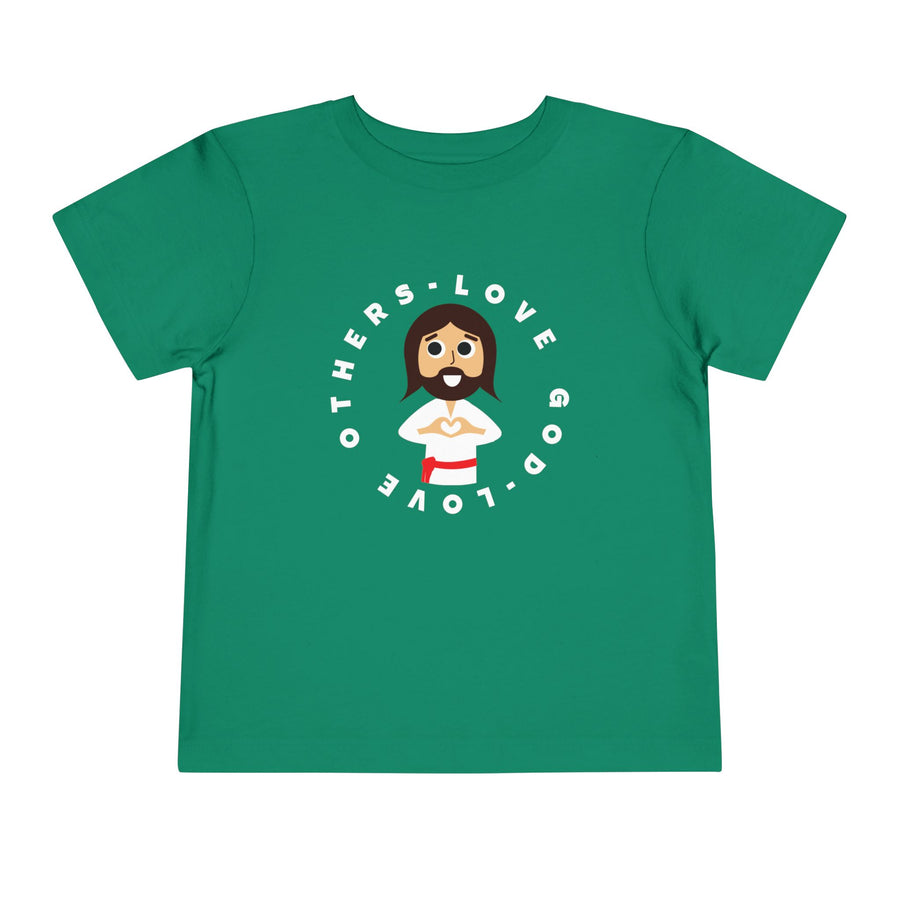 "Love God Love Others" Jesus Heart Shirt - Toddler T-Shirt -  Sizes 2T-5T