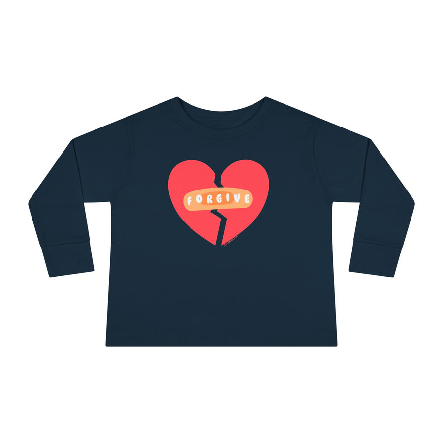 "Forgive" Heals Broken Hearts - Long Sleeve - Toddler T-Shirt -  Sizes 2T-5T