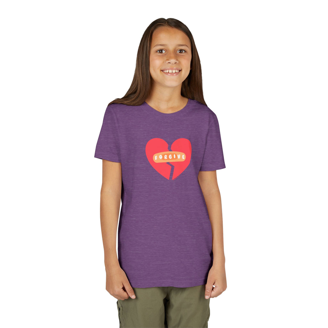 "Forgive" Heals Broken Hearts T Shirt - Youth Short Sleeve - Unisex Sizes YS-YXL