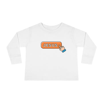 'Choose Jesus' Button Click - Toddler Long Sleeve Tee Shirt - Sizes 2T-6T