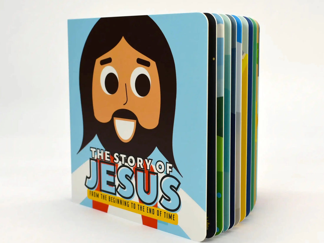 The Story of Jesus - 32 Page Full Color Rhyming Illustrated Board Book. Thick pages, high quality will teach kids of all ages about Jesus.  