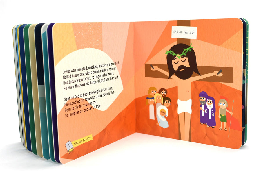 The Story of Jesus Book features 32 pages of full color, kid friendly illustrations that depict why God sent Jesus. 