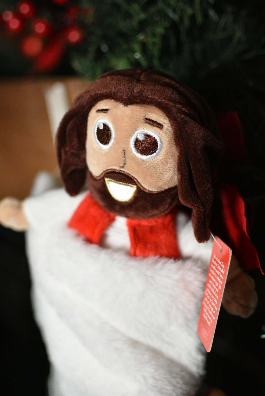 The Stocking Stuffer Jesus Doll is a plush Jesus that fits perfectly in a stocking.