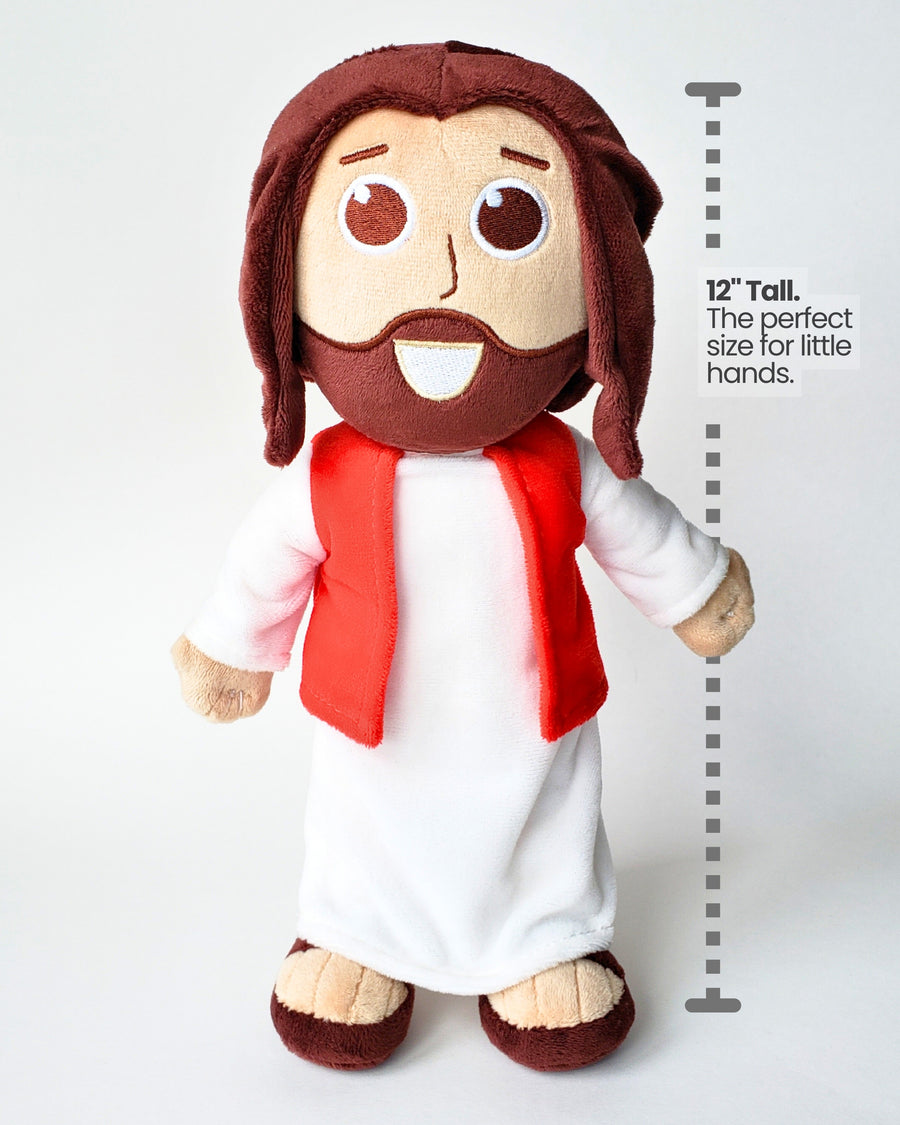 The Talking Jesus Doll - The 12" Plush Jesus Doll that speaks 10 phrases Jesus said in the Bible.  A boys and girls toy gift idea for Easter, Baptisms, Birthdays and Christmas. 